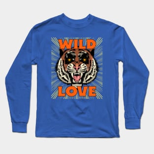 Wild Love Tiger Tigers Laser eyes Tiger Face Long Sleeve T-Shirt